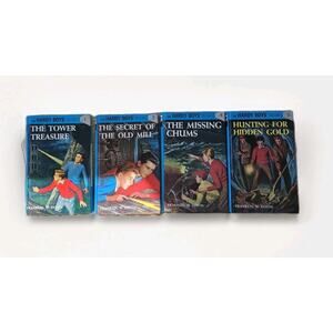 Vintage Hardy Boys Lot Of 4 Books- 1,3,4,5 Hardback Classic Young Adult Fiction